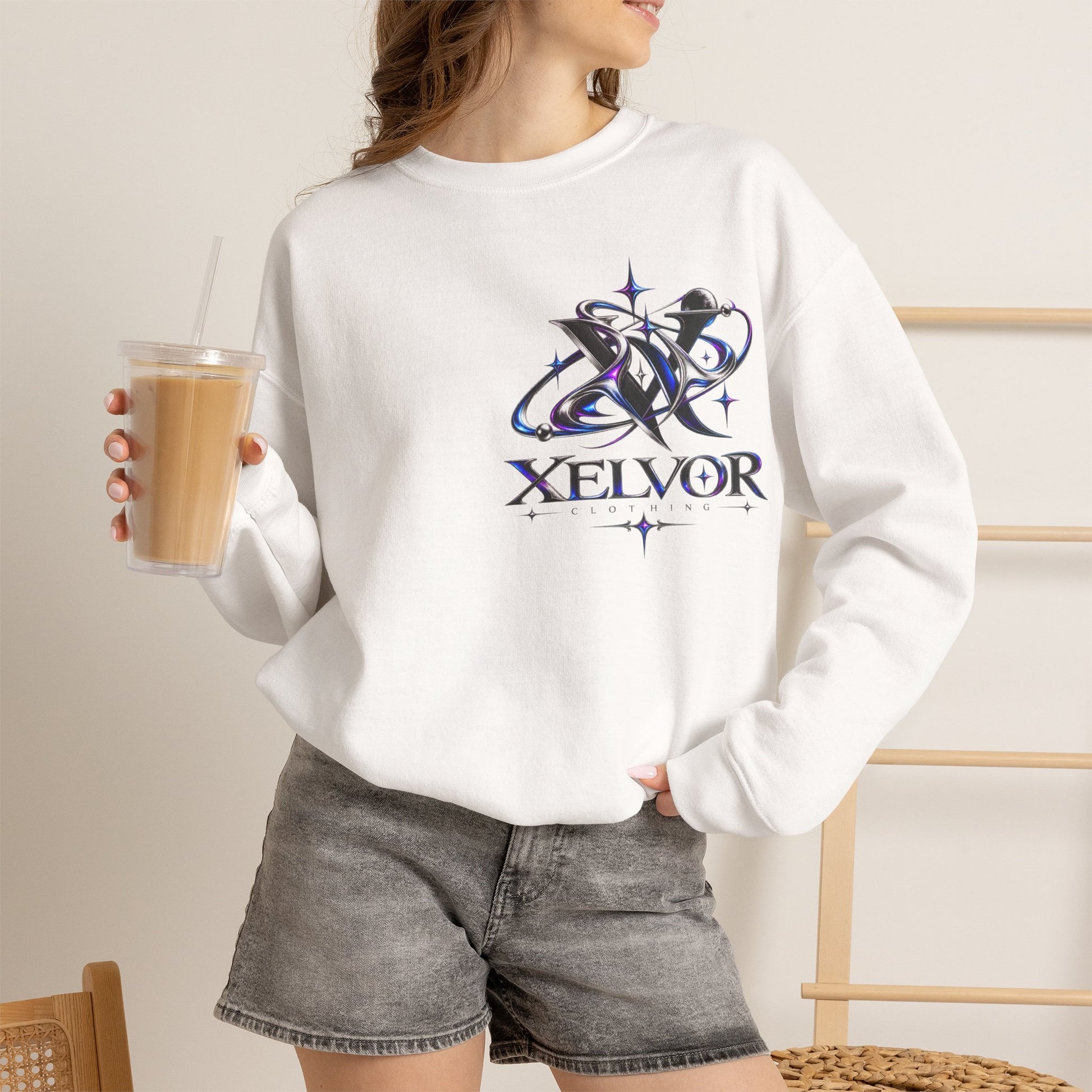Sweat-shirt à col rond Xelvor - Pull graphique Cosmic Emblem