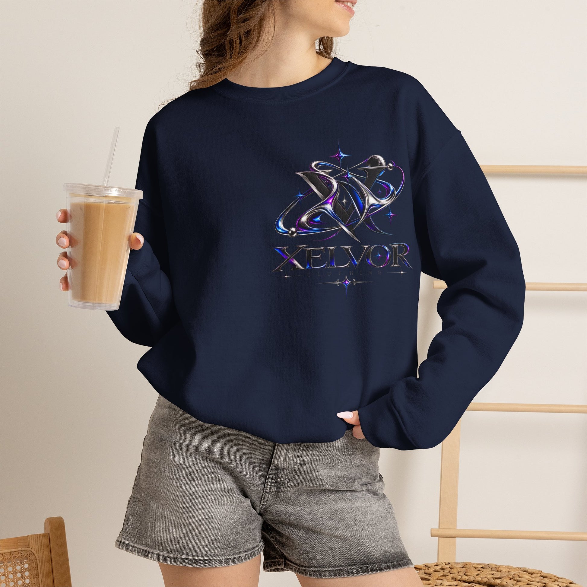 Sweat-shirt à col rond Xelvor - Pull graphique Cosmic Emblem