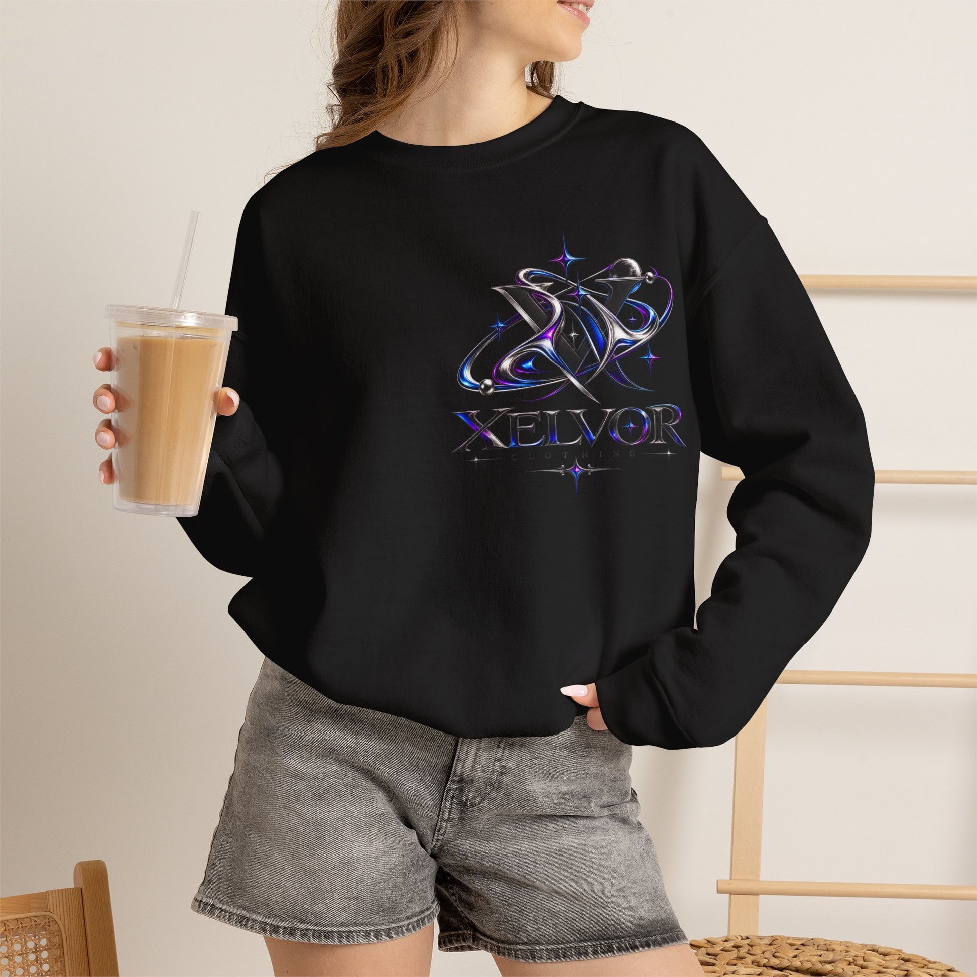 Sweat-shirt à col rond Xelvor - Pull graphique Cosmic Emblem