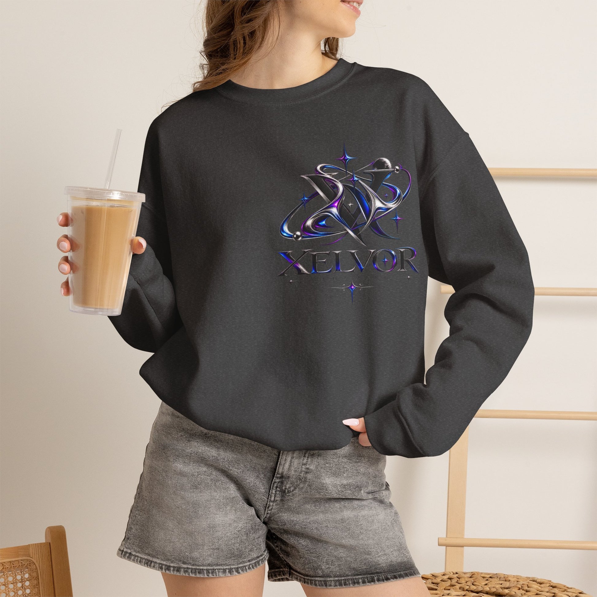 Sweat-shirt à col rond Xelvor - Pull graphique Cosmic Emblem