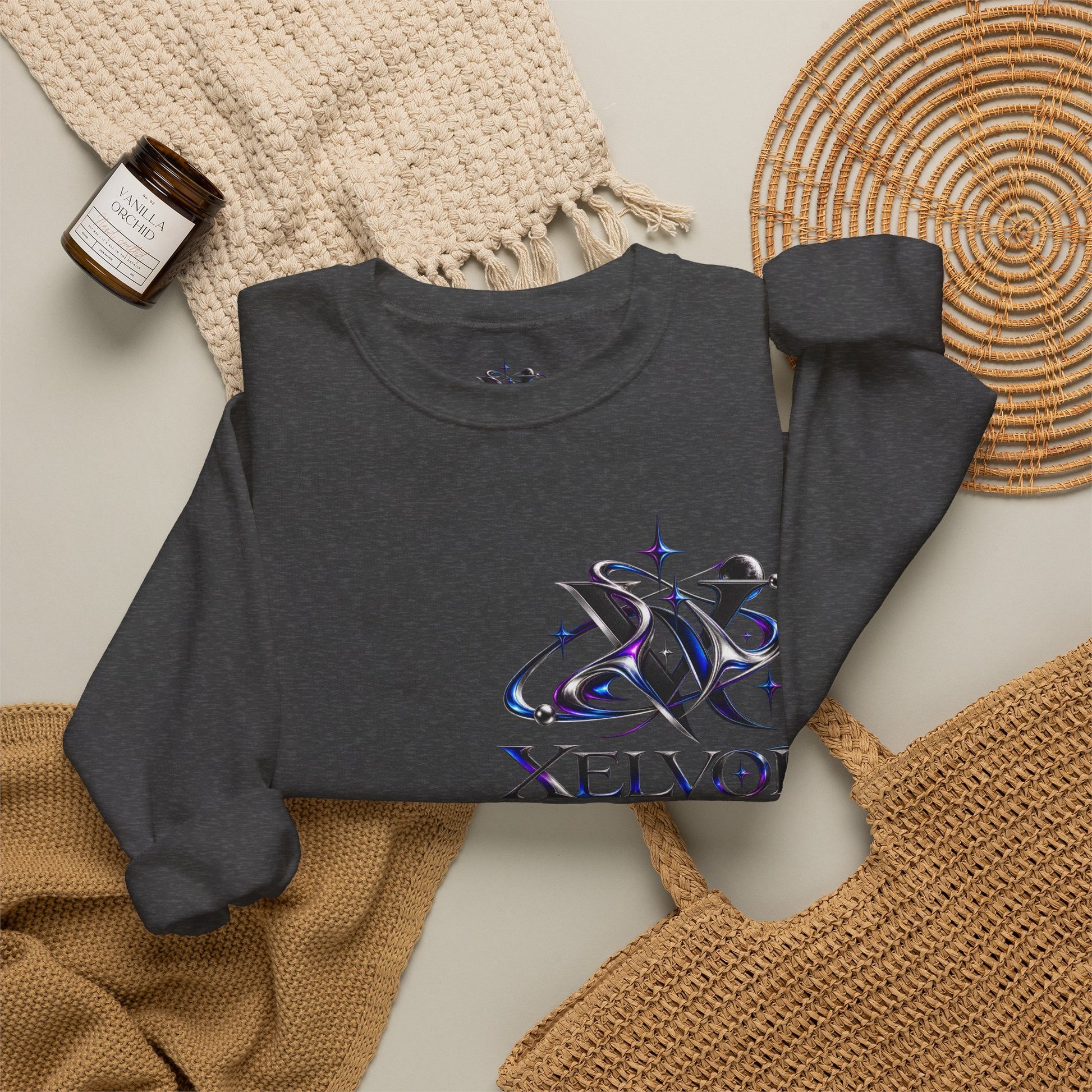 Sweat-shirt à col rond Xelvor - Pull graphique Cosmic Emblem