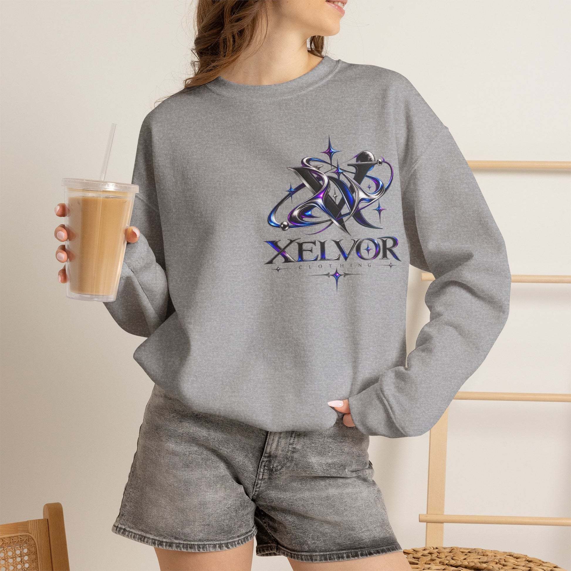 Sweat-shirt à col rond Xelvor - Pull graphique Cosmic Emblem