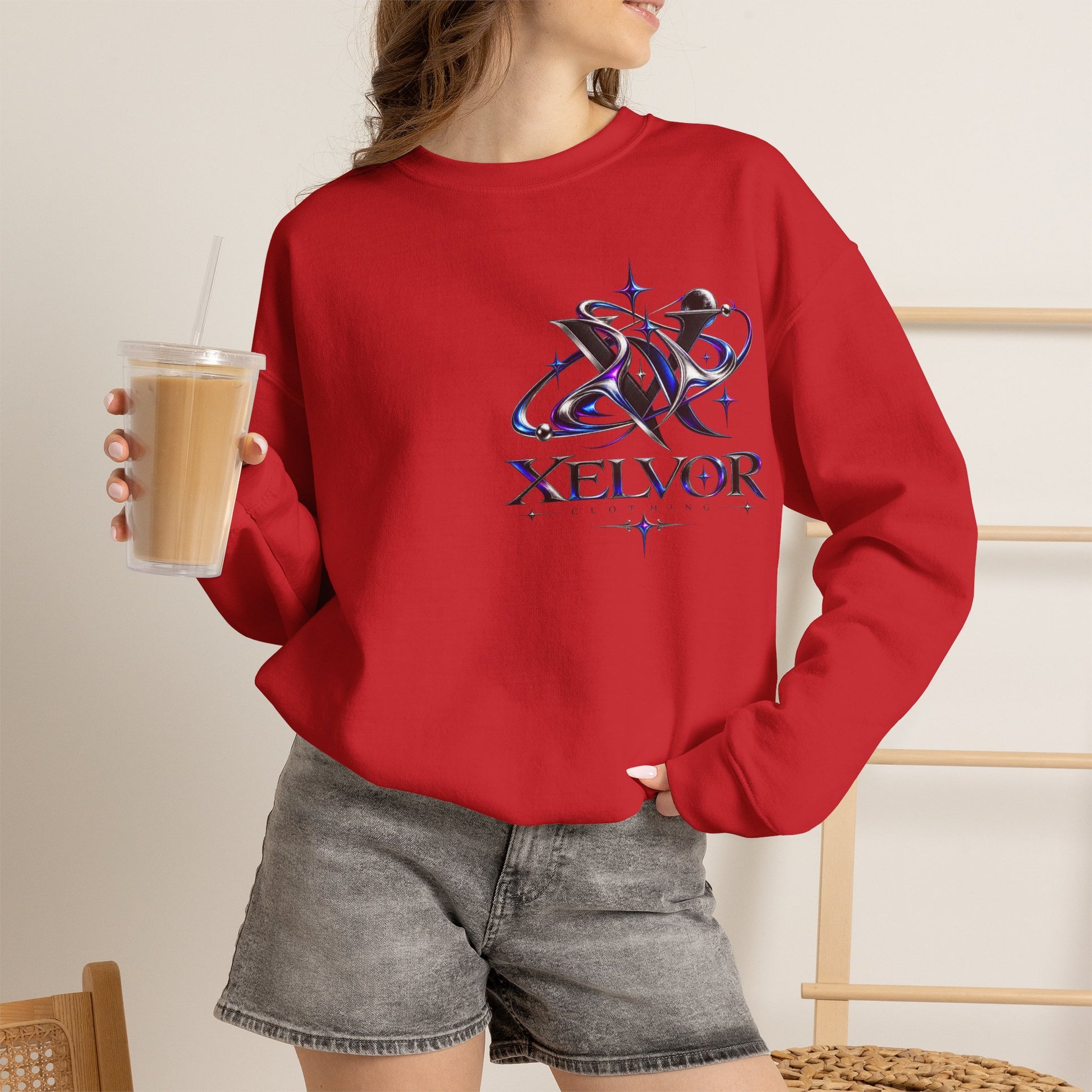 Sweat-shirt à col rond Xelvor - Pull graphique Cosmic Emblem